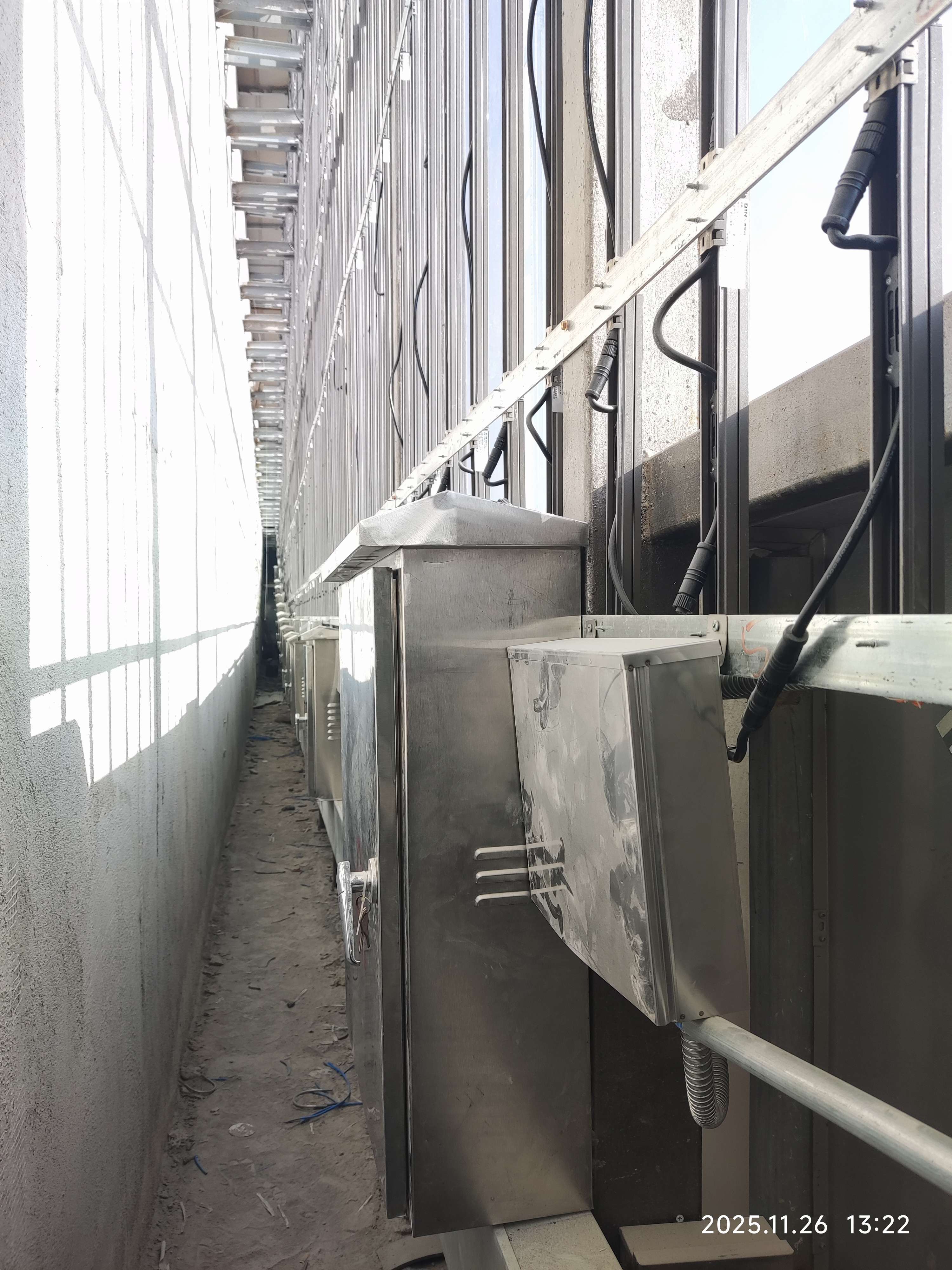 Accessible LED driver installation for facade lighting with centralized cabinets and safe maintenance access